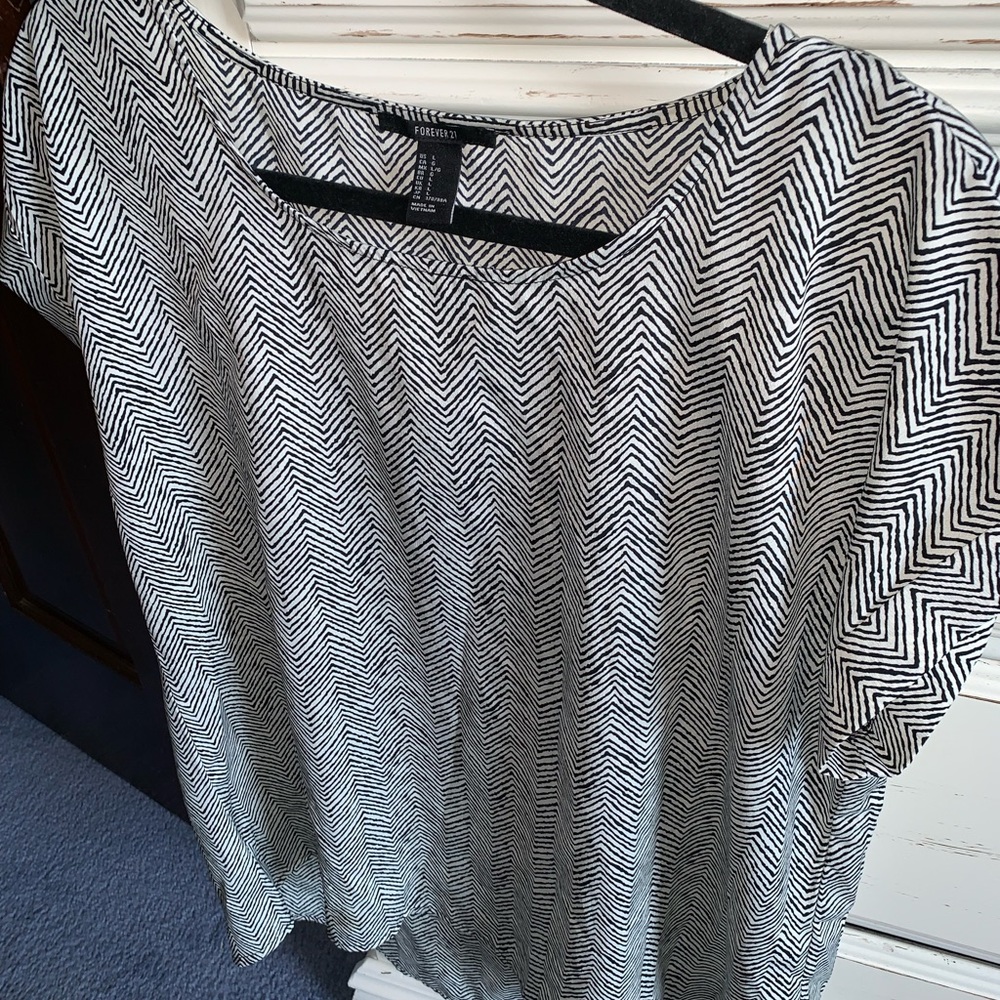 Black and White Blouse
